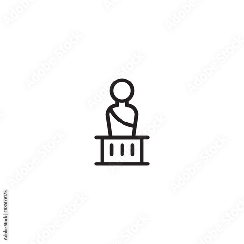 Free Download Heritage park icon line. Museum statue park icon. Editable stroke. - GFXLoad