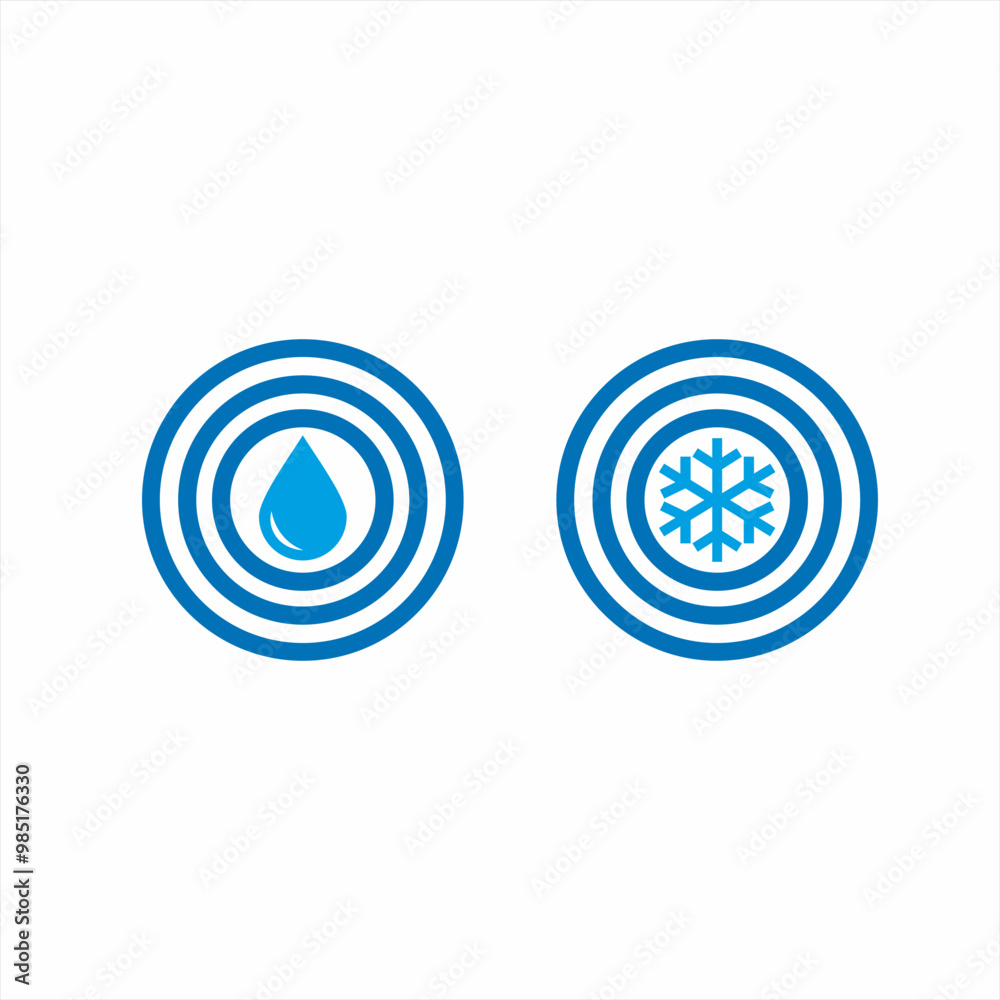Water drop and snowflake logo design with circle rotation. Water drop and snowflake logo design with circle rotation.