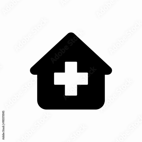 hospital building icon sign vector