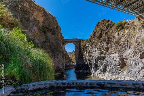 Thermal Baths of Chacapi, a place for recreation and adventure sports. Arequipa Peru