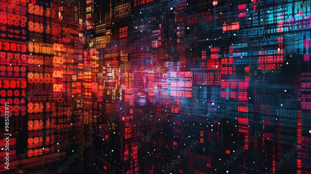 Obraz premium An abstract representation of digital social media data.