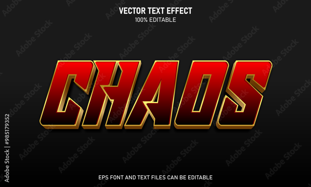 Obraz premium Chaos 3d editable text effect
