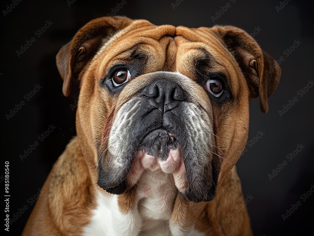 Close Up Portrait of an English Bulldog Close Up Portrait of an English Bulldog