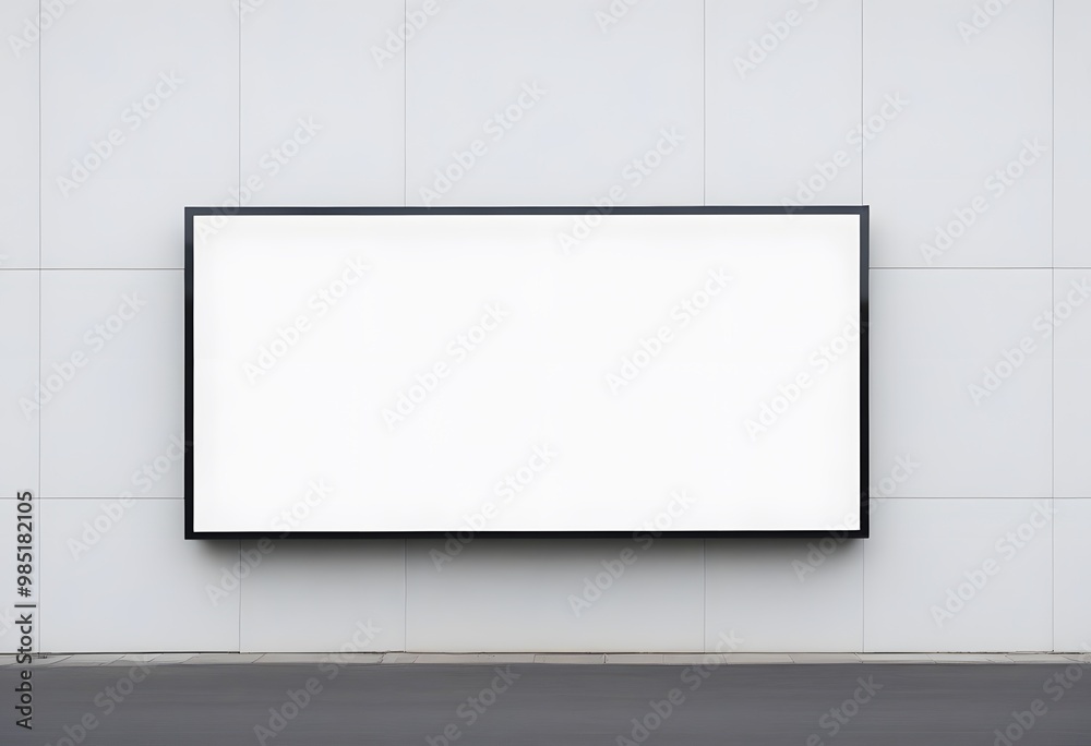 Billboard on the background of a wall on the street. blank advertising banner mockup. City horizontal ad. Billboard on the background of a wall on the street. blank advertising banner mockup. City horizontal ad.