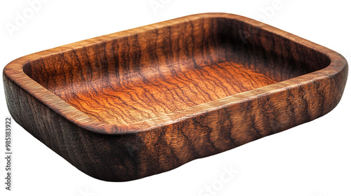 A wooden soap dish elegantly displayed against a sleek black background, highlighting its natural texture and design.

