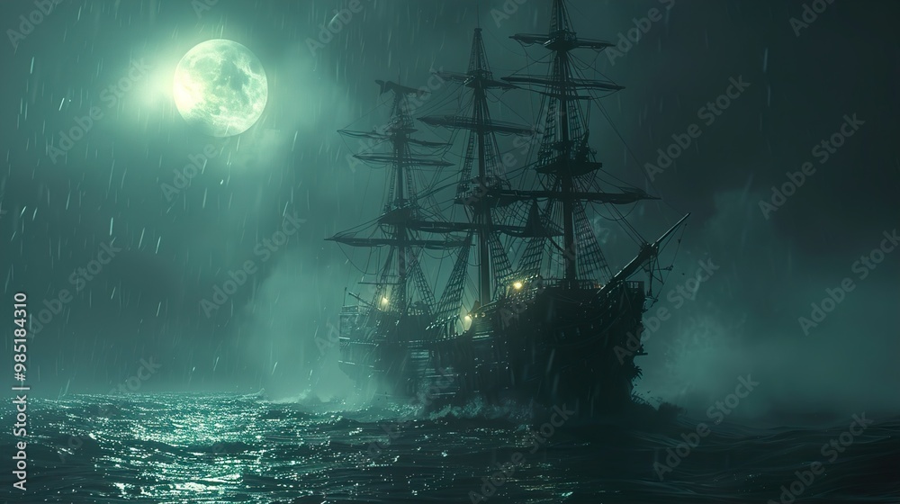 A Ship Sailing Through a Stormy Night A Ship Sailing Through a Stormy Night