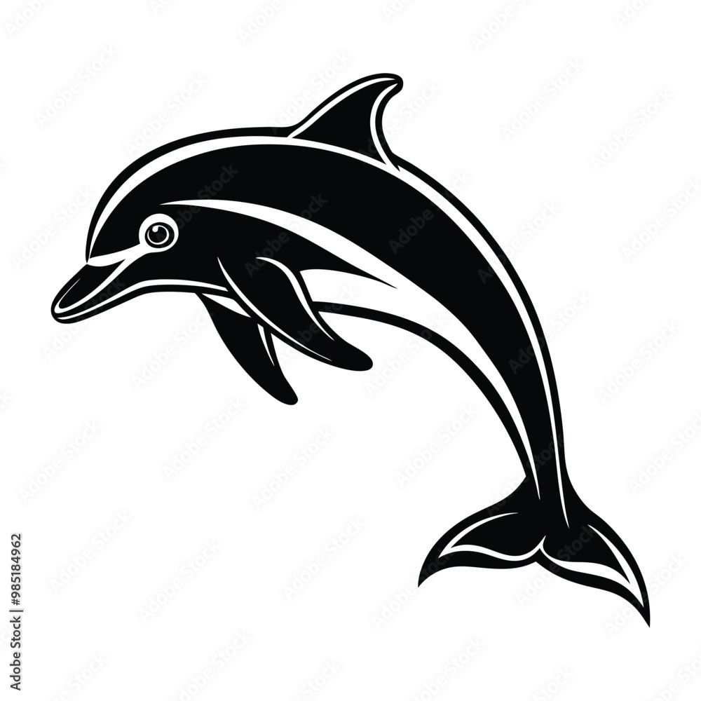 Obraz premium Dolphin silhouette vector
