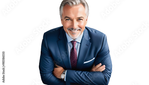 working crossed mature suit looking man business boss arms portrait smiling modern camera office businessman senior successful building boss mature senior portrait successful business person