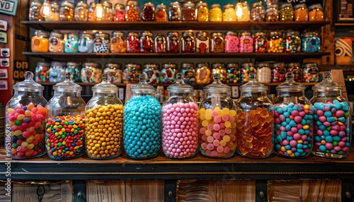 Wallpaper Mural Colorful candies in glass jars. Torontodigital.ca