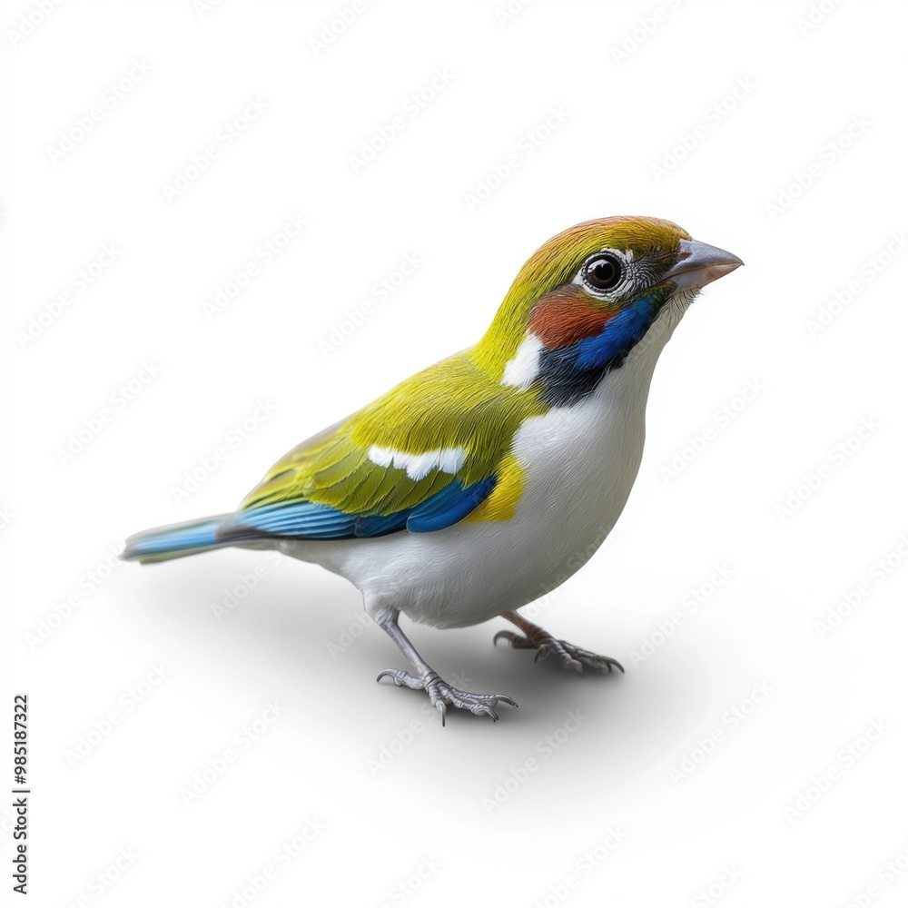 Fototapeta premium Colorful Bird with Vibrant Green and Blue Feathers
