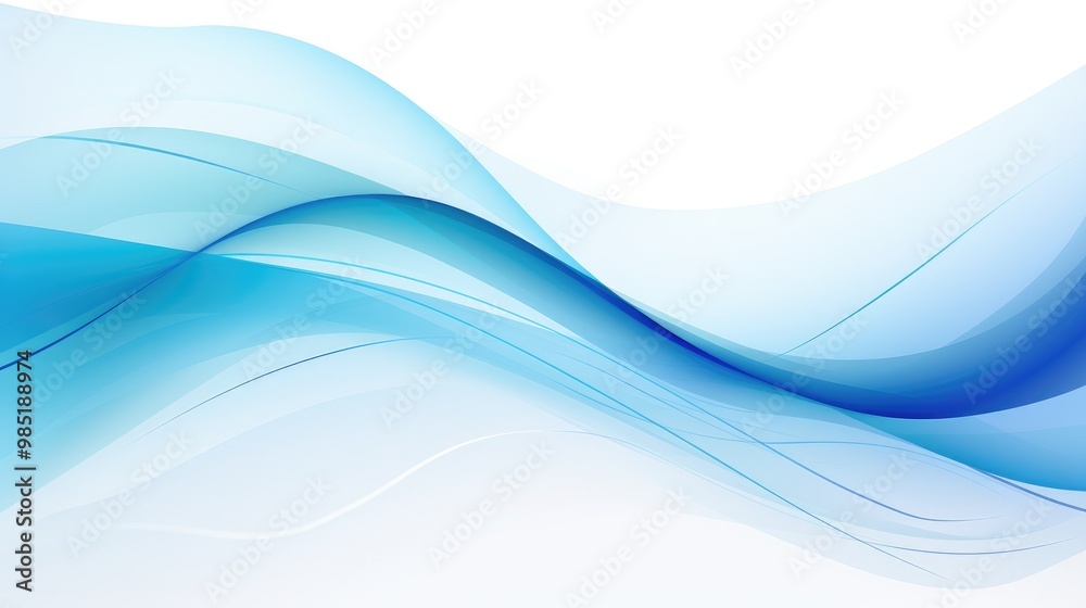 Abstract blue wave design on white background. Abstract blue wave design on white background.