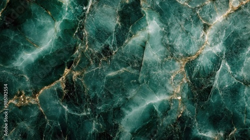 Green Marble Texture with Gold Veins