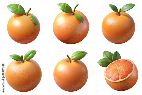 PNG honeydew 3d collection, in cartoon style minimal on transparent, white background, isolate
