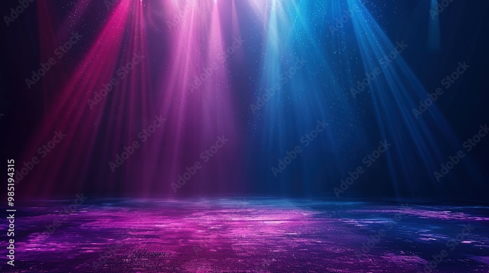 Abstract Background with Pink and Blue Light Streaks and Glimmering Particles Abstract Background with Pink and Blue Light Streaks and Glimmering Particles