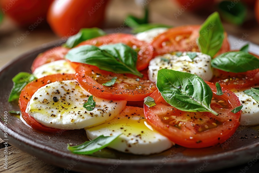 Caprese Salad with Fresh Basil, Tomato, and Mozzarella Caprese Salad with Fresh Basil, Tomato, and Mozzarella