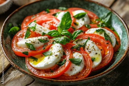 Caprese Salad with Tomato, Mozzarella, and Basil