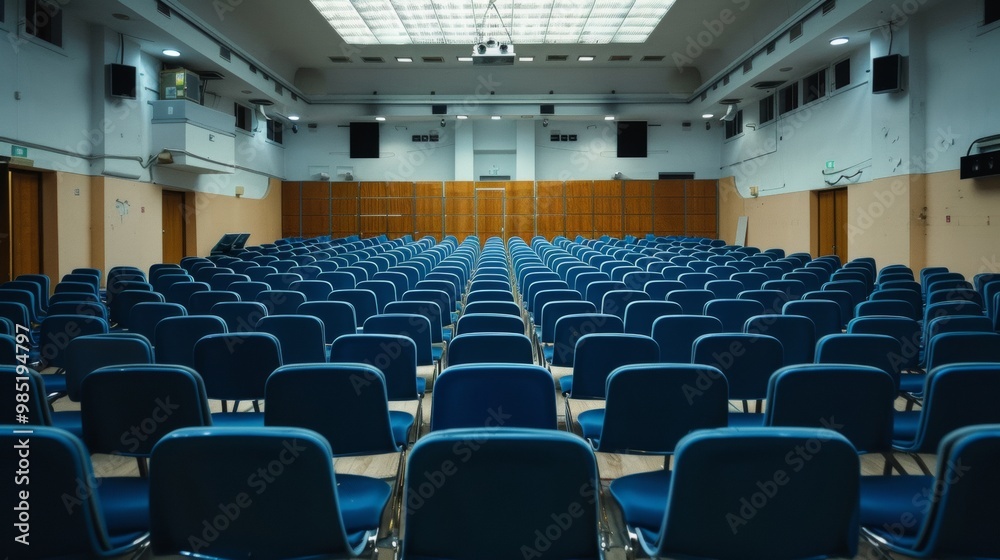 Naklejka premium empty chairs in an auditorium