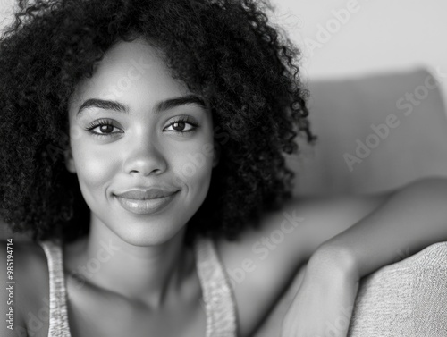 Posing Portrait of a Woman with Waves photo