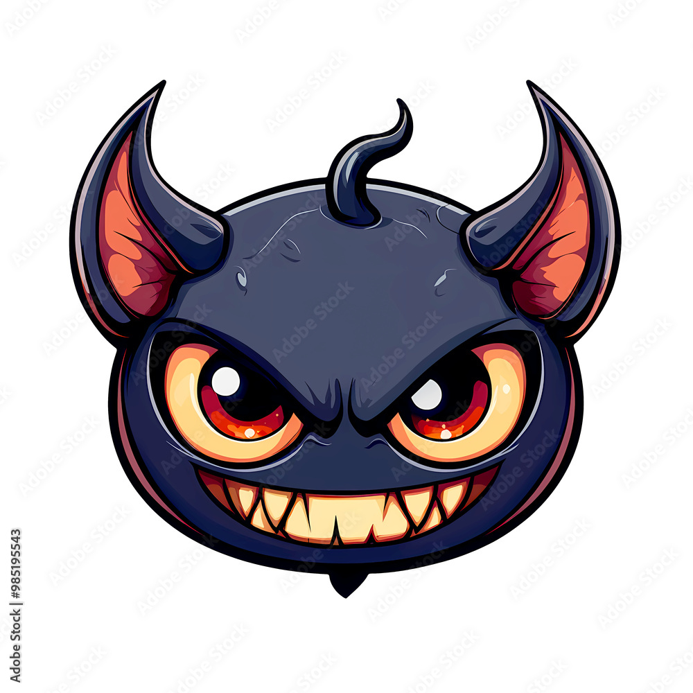A Playful Cartoon Devil Character With Mischievous Eyes and Pointy Ears, Exuding Fun A Playful Cartoon Devil Character With Mischievous Eyes and Pointy Ears, Exuding Fun