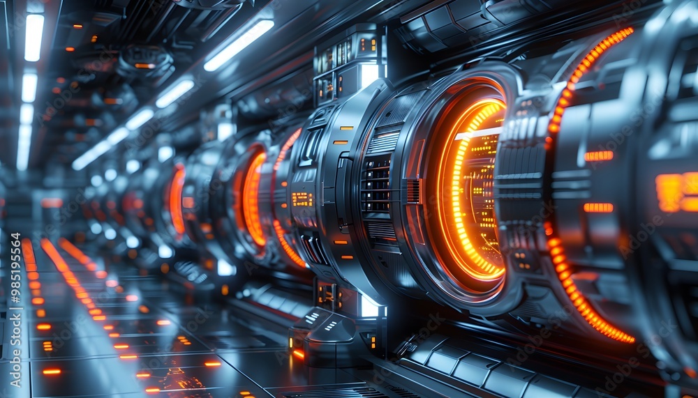 Futuristic sci-fi border with metallic textures. Futuristic sci-fi border with metallic textures.