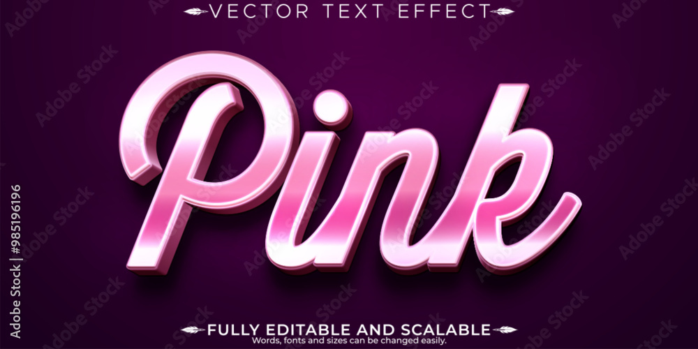 Pink editable text effect, editable color and feminine text style Pink editable text effect, editable color and feminine text style