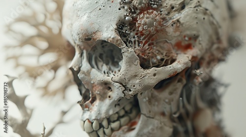 Detailed Anatomy of a Human Skull: A 3D Rendered Exploration photo