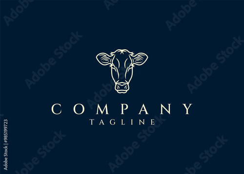 Vector illustration of Cow Head Logo Design