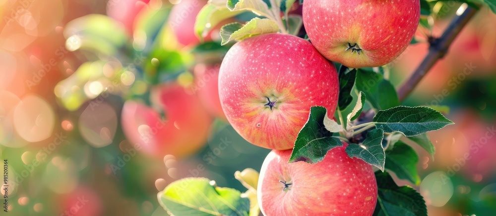 Ripe Apples On A Tree In A Fruit Plantation Ripe Apples On A Tree In A Fruit Plantation