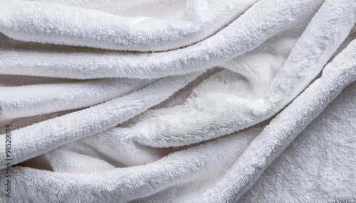 A texture of a white towel suitable for backgrounds