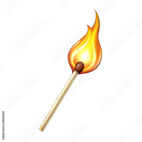 burning match sticker