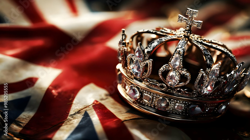Gold Crown with Jewels on R...