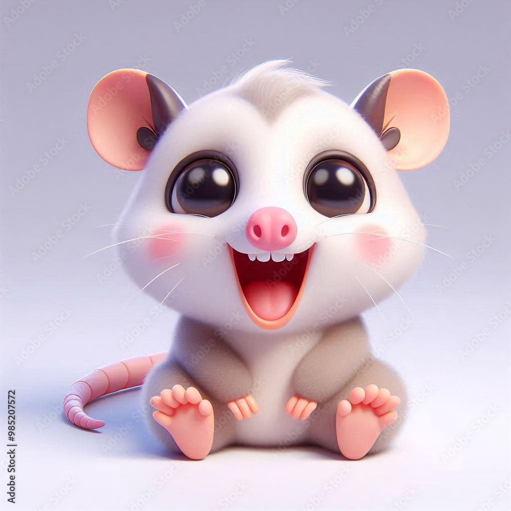 Naklejka premium 3D lachendes Opossum