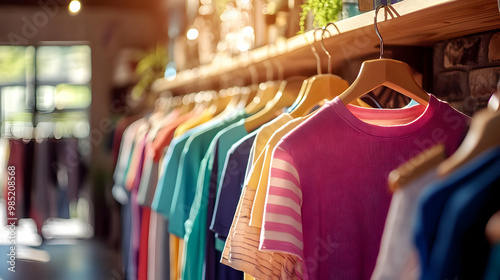 Colorful Shirts on Hangers ...