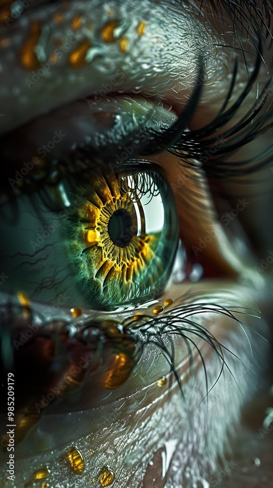 Close Up of a Green Eye with Gold Accents Close Up of a Green Eye with Gold Accents