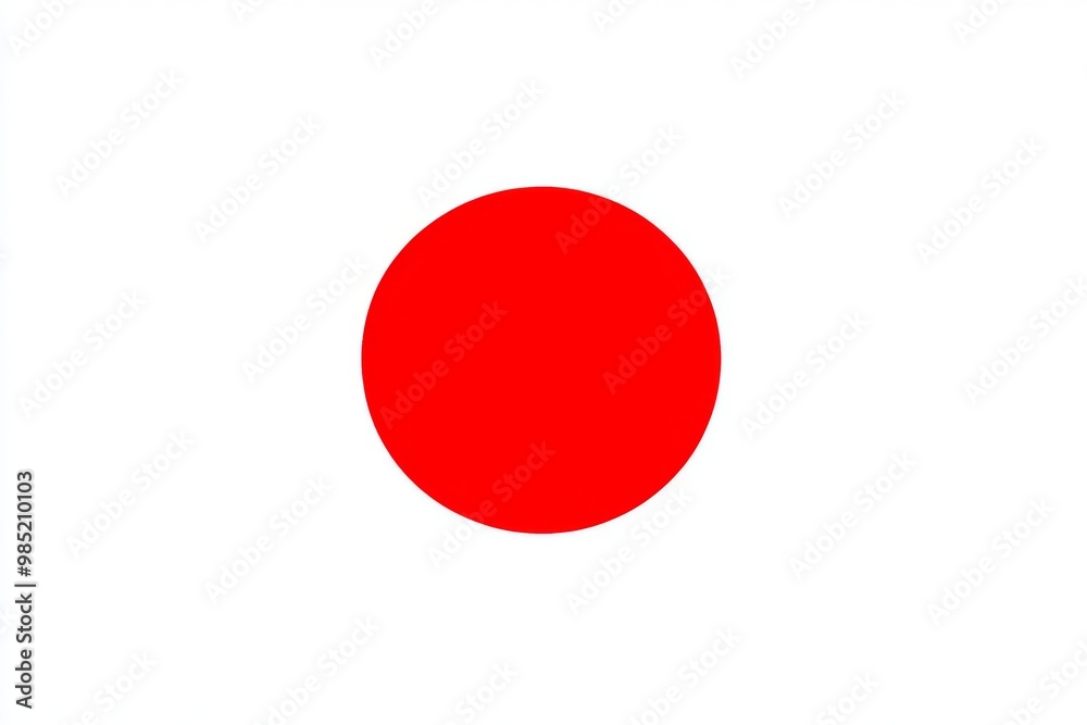 A striking representation of a red circle against a pristine white canvas. A striking representation of a red circle against a pristine white canvas.