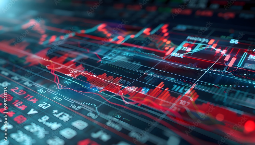 Stock market graph with USA flag background. Stock market graph with USA flag background.
