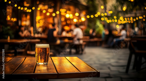 Beer on a Table in a Busy R...