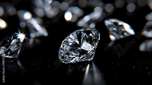 Sparkling Diamond on Black ...