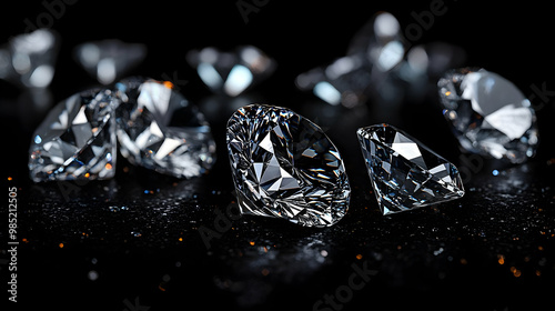 Diamonds on Black Backgroun...