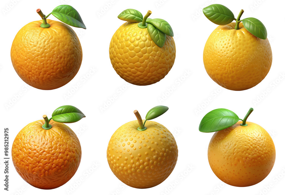 Obraz premium PNG ugli fruit 3d collection, in cartoon style minimal on transparent, white background, isolate 