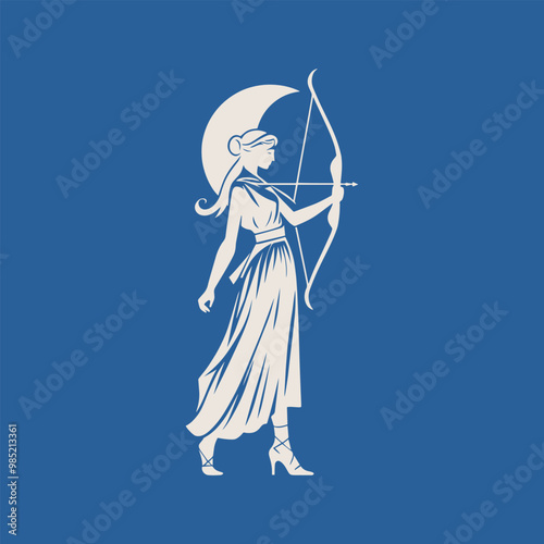 Blue Artemis Graceful Standing Pose