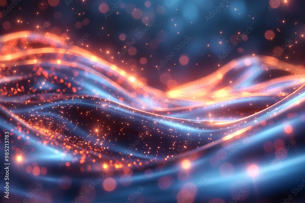 Glowing fiber optic cables, minimalist design. Glowing fiber optic cables, minimalist design.