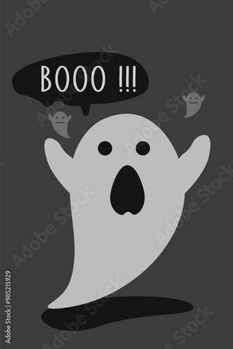 cute ghost for halloween background