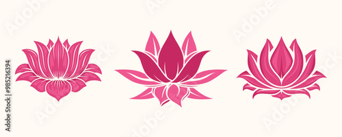 lotus flower logo set. lotus flower stem leaf flower bloom pistil bud for cosmetics, beauty products, care, salon, spa, therapy, health and more