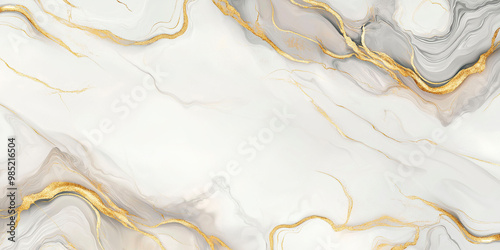 Luxurious texture of grey, gold and white marble