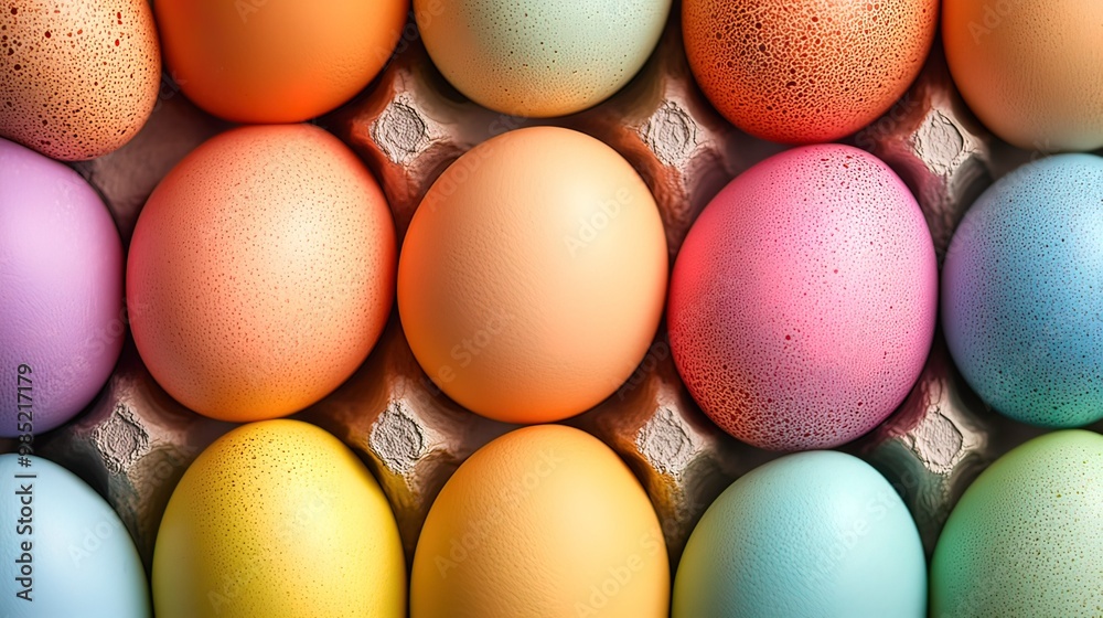 Colorful Easter Eggs in a Carton Colorful Easter Eggs in a Carton