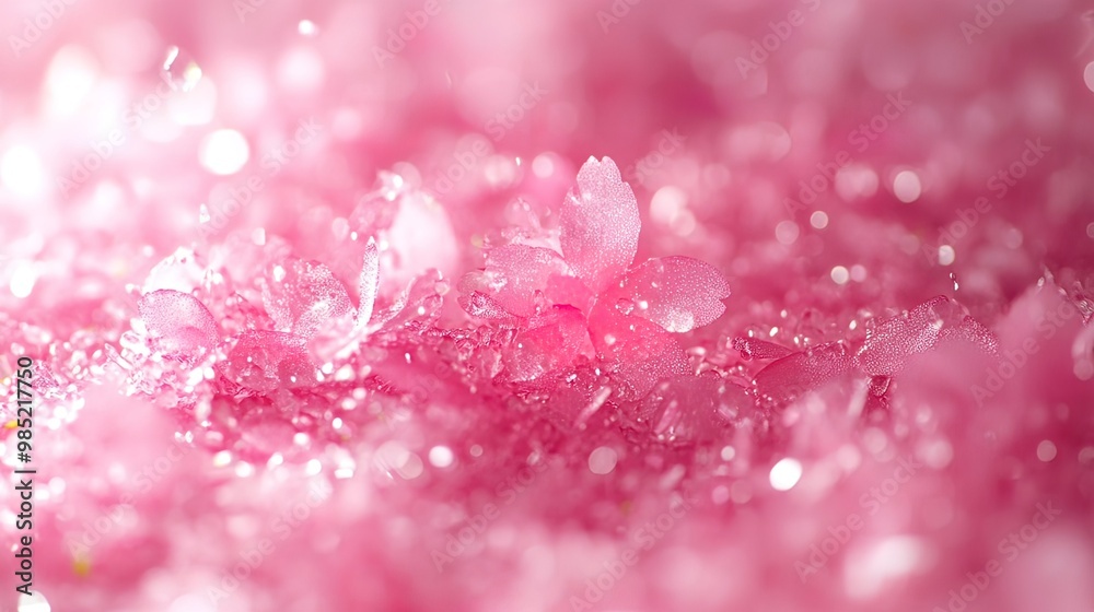 Delicate Pink Petals with Dewdrops