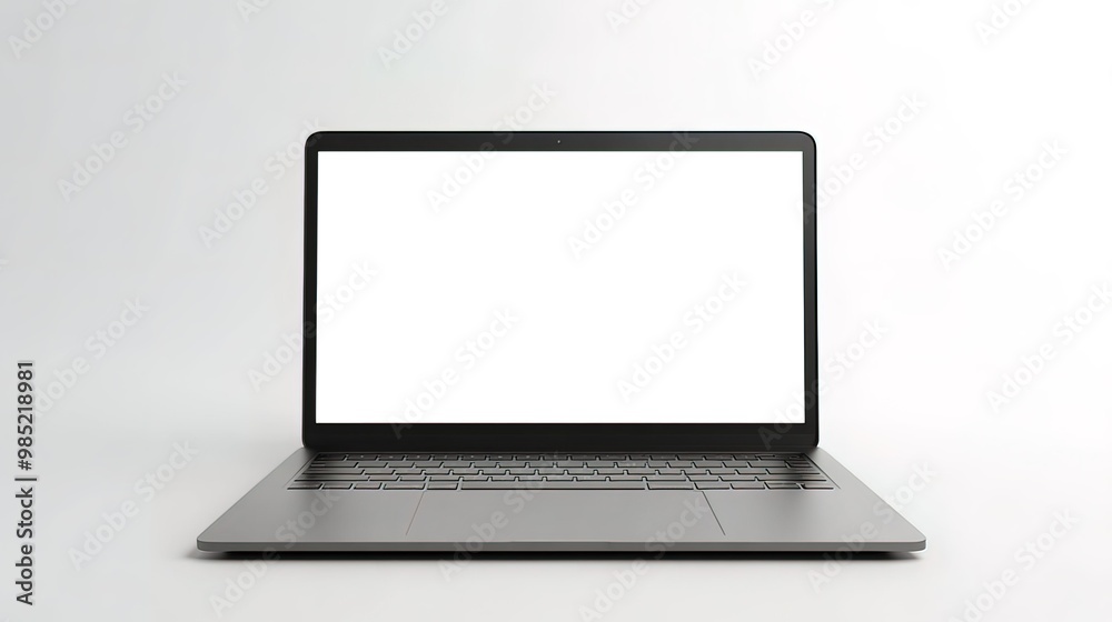 Laptop with Blank Screen on White Background Laptop with Blank Screen on White Background