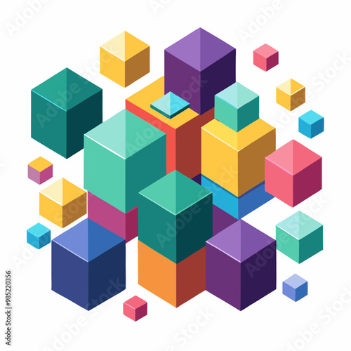 abstract colorful cubes