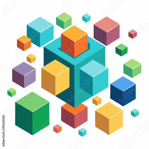 abstract colorful cubes